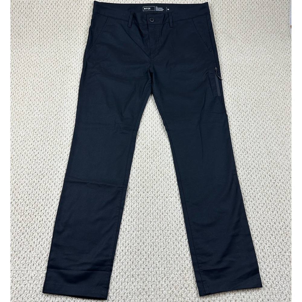 Fox Racing Pants Mens 38x32 Black Essex Stretch Tapered Slim Chino Trousers EUC